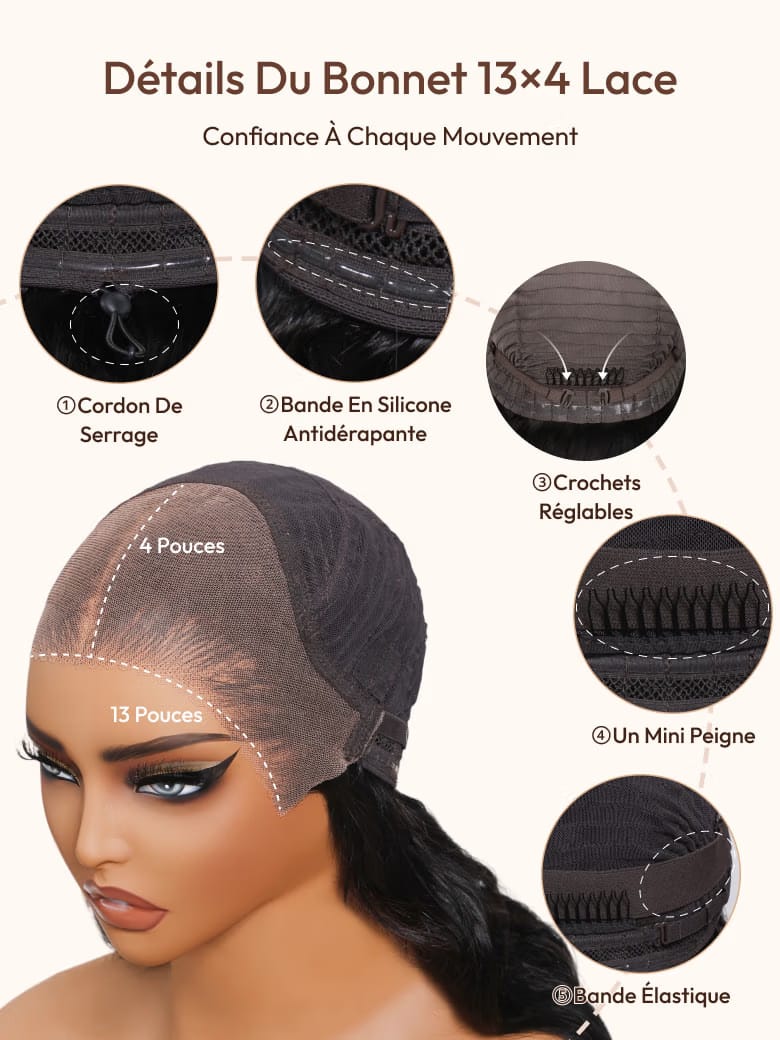 BELLORIA AMARA™ — Perruque Water Wave Glueless Luxe 7x5 HD Lace • Sans colle • Effet naturel • Prête à porter