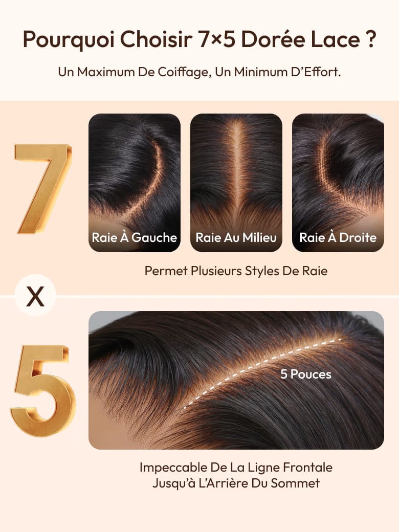 BELLORIA AMARA™ — Perruque Water Wave Glueless Luxe 7x5 HD Lace • Sans colle • Effet naturel • Prête à porter