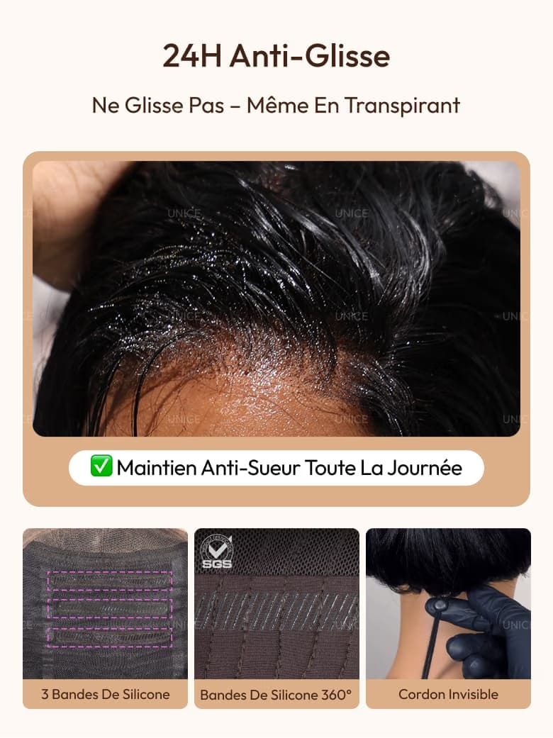 BELLORIA AMARA™ — Perruque Water Wave Glueless Luxe 7x5 HD Lace • Sans colle • Effet naturel • Prête à porter