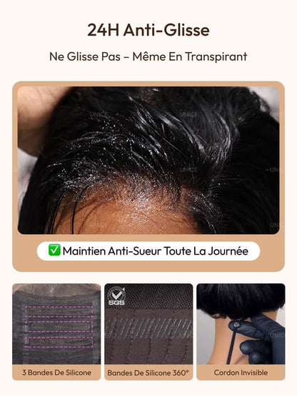 BELLORIA AMARA™ — Perruque Water Wave Glueless Luxe 7x5 HD Lace • Sans colle • Effet naturel • Prête à porter